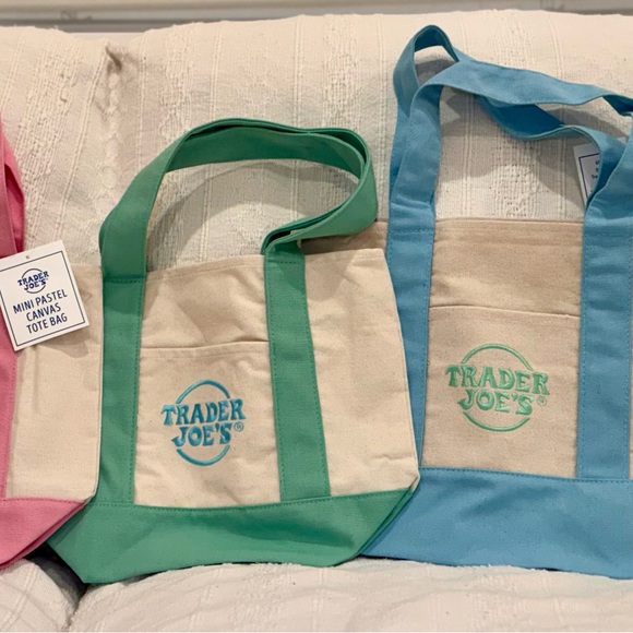 NWT Trader Joe’s Mini Pastel Totes - Picture 4 of 4
